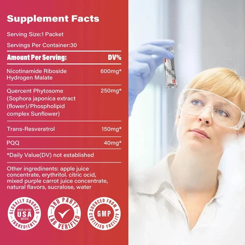 Berry Flavor Drink Mix for Skin Aging Support, Energy, and Focus - 30 Pack - New Arrival