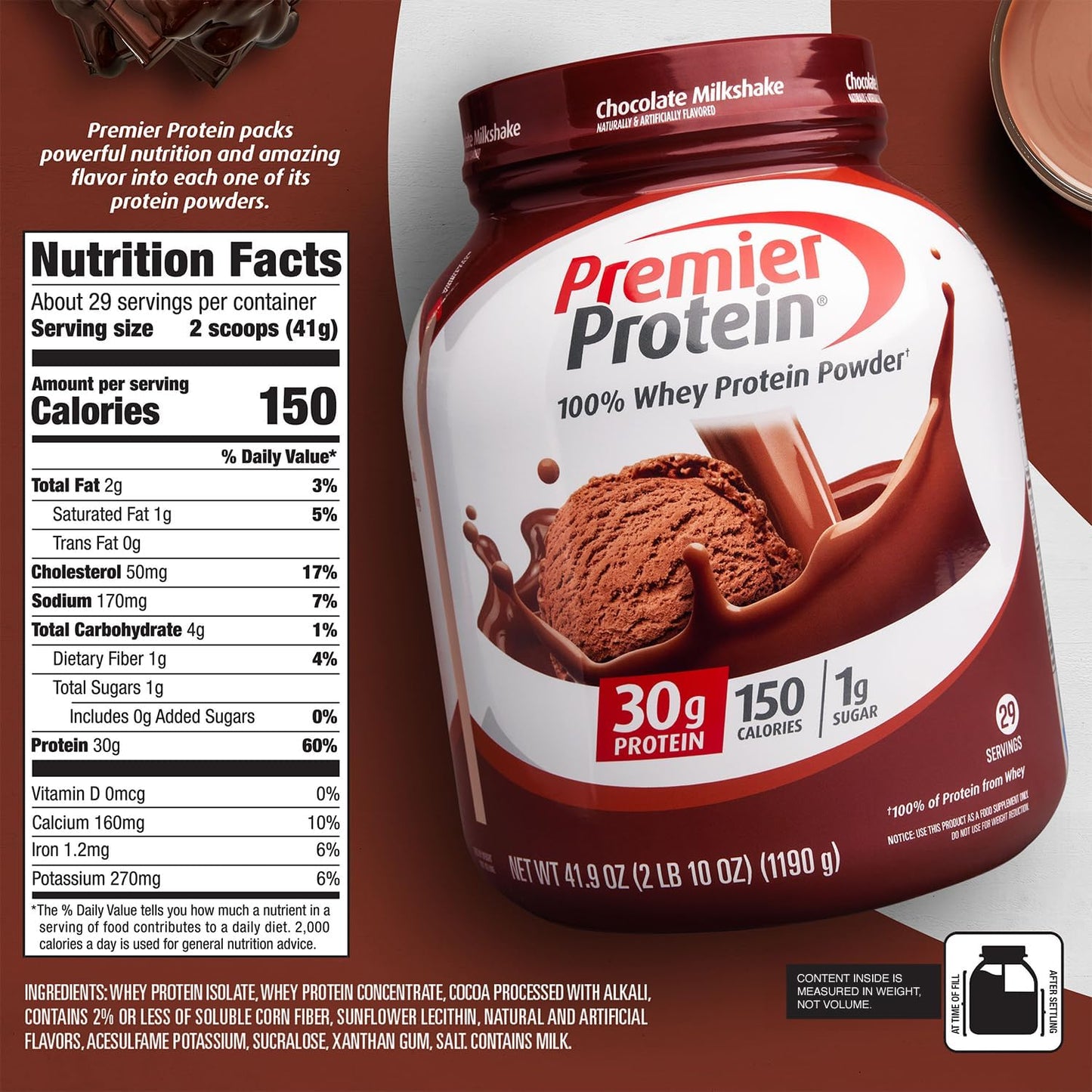 Premier Protein Protein Powder. 30g Protein. 1g Sugar. No Soy Ingredients. Gluten Free - Special offer limited time sale