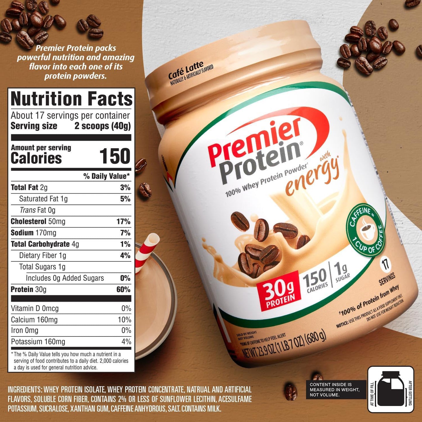 Premier Protein Protein Powder. 30g Protein. 1g Sugar. No Soy Ingredients. Gluten Free - Special offer limited time sale
